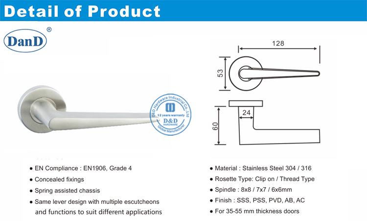 Phần cứng tay cầm đòn bẩy Set-D và D