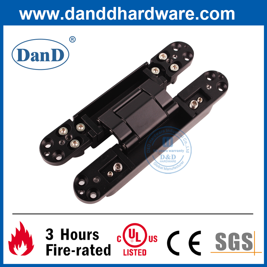 Hợp kim kẽm đen Điều chỉnh 3D Bản lề cửa kim loại ẩn-DDCH008-G40