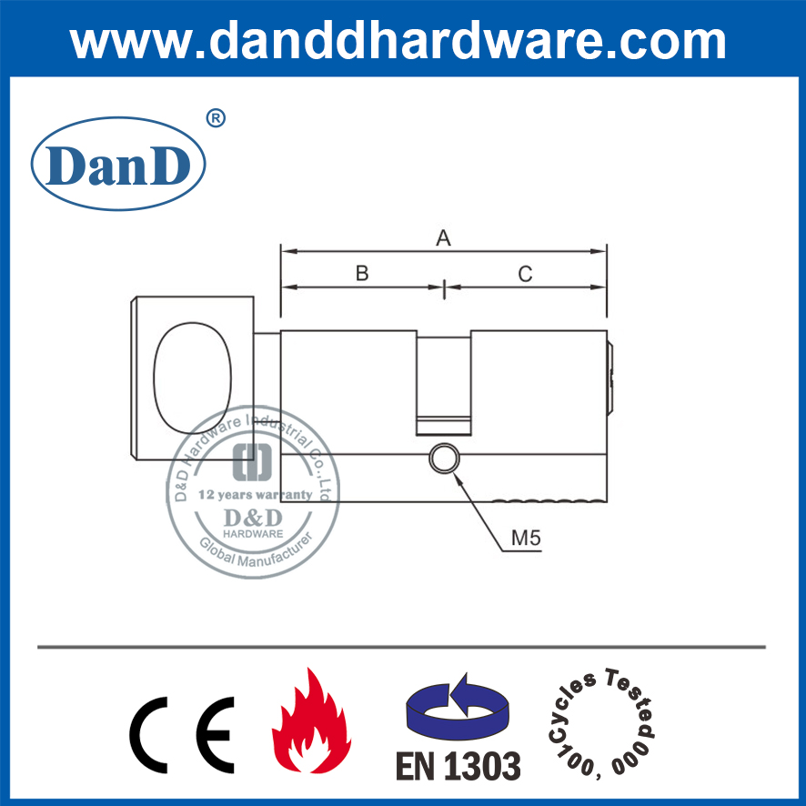 Xi lanh khóa cửa phòng tắm hình bầu dục Euro tốt nhất với Thumbturn-DDLC006