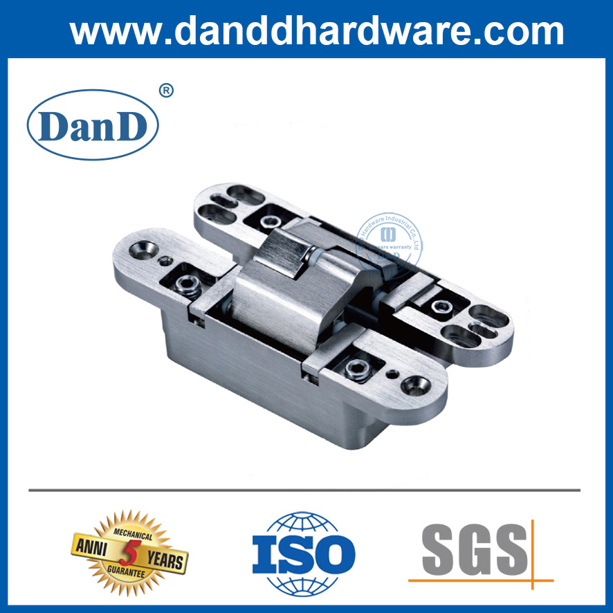 Bản lề điều chỉnh 180 độ Bản lề bằng thép không gỉ Bản lề ẩn 3D trung bình cho cửa gỗ xoay-DDCH012