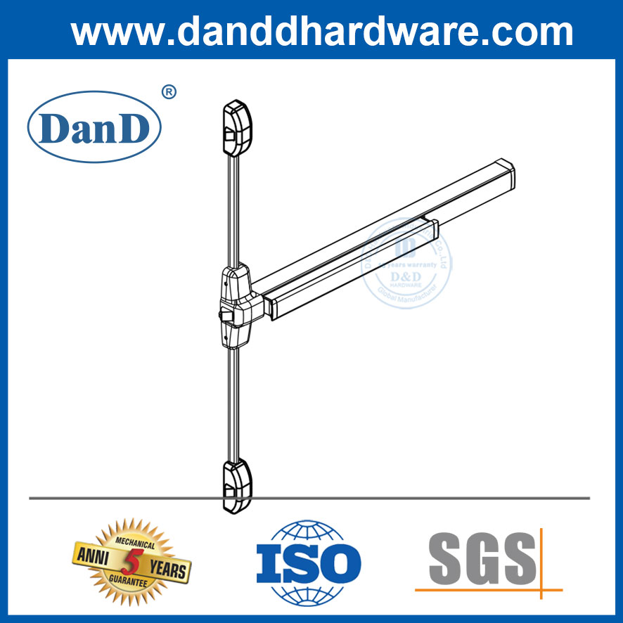 Phần cứng cửa thoát hiểm thương mại Thép không gỉ và nhôm Khóa 3 điểm Panic Bar-DDPD307