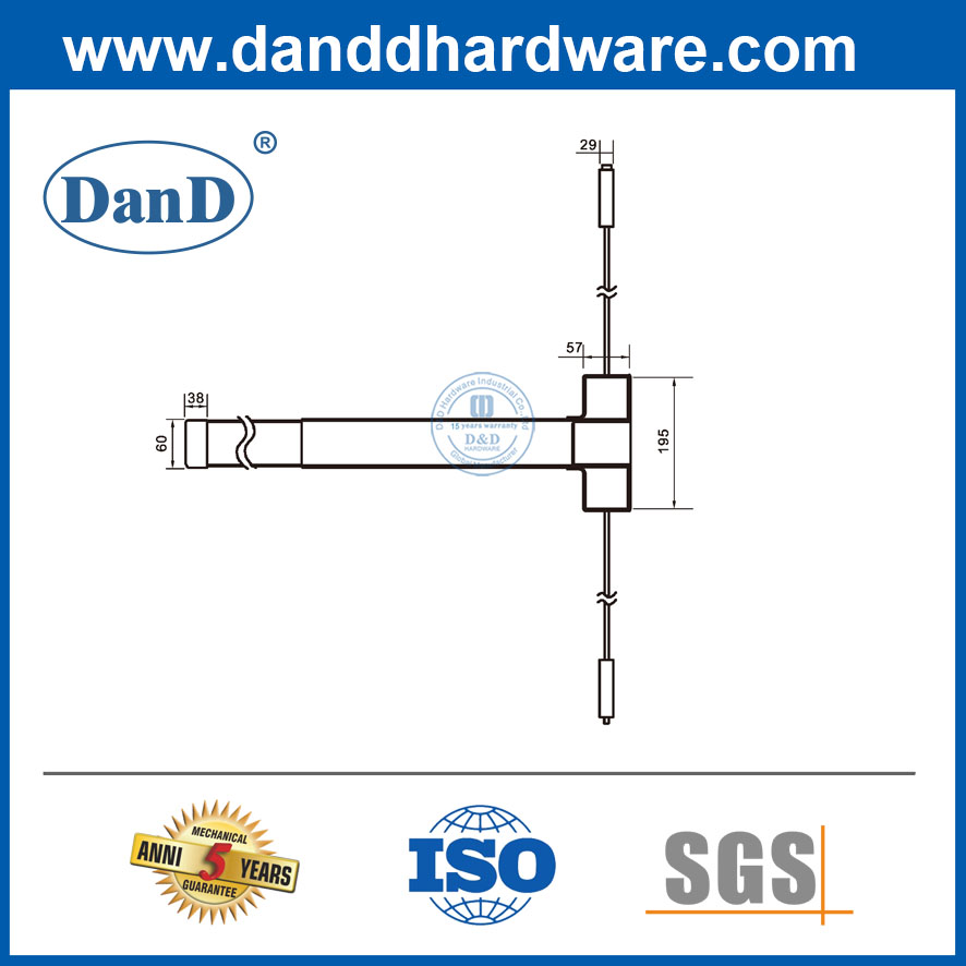 Thiết bị thoát hiểm khóa cửa khẩn cấp Nhà máy Trung Quốc Thanh đẩy cửa thương mại bằng thép-DDPD002
