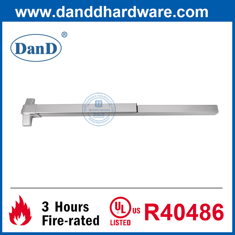 Thiết bị thoát hiểm loại vành được liệt kê của UL Thanh cảm ứng bằng thép Panic Bar-DDPD003