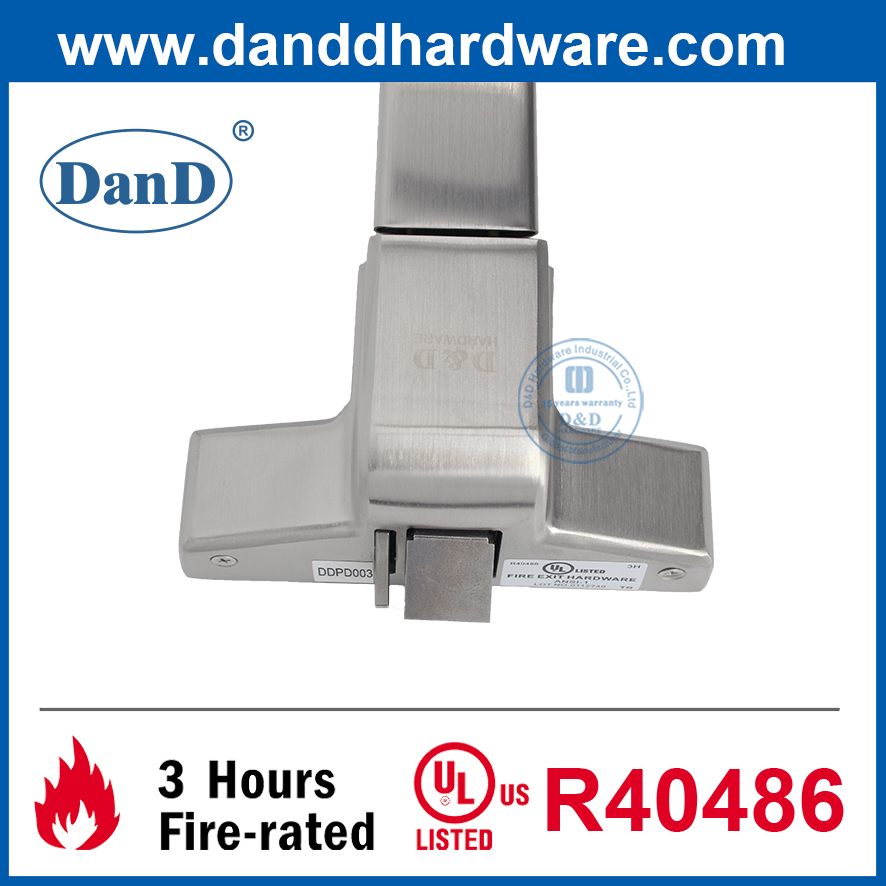 UL 10C Cửa thoát hiểm khẩn cấp 3 giờ được xếp hạng chống cháy Thanh đẩy hoảng loạn bằng thép không gỉ-DDPD003