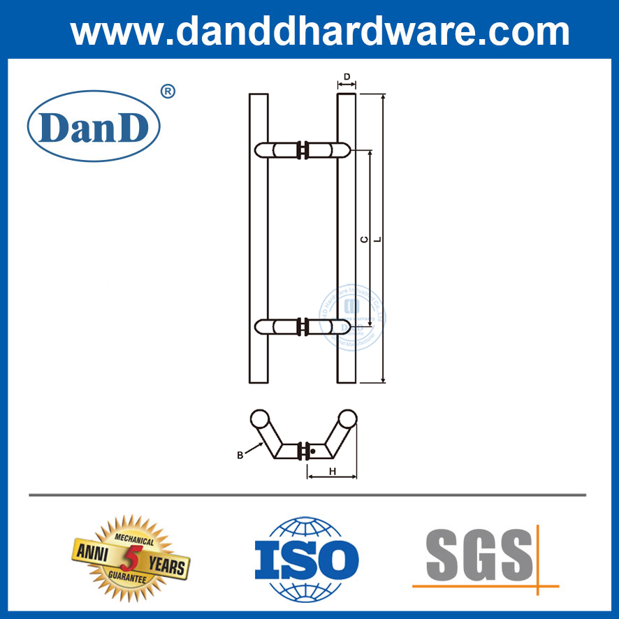 Phần cứng kéo cửa kính Thép không gỉ dài Cửa trước kéo-DDPH038