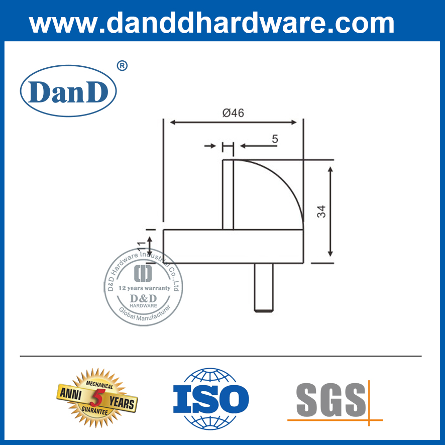 Chặn Cửa Mới Hình Bán Nguyệt Sàn Thép Không Gỉ Chặn Cửa Bán-DDDS002