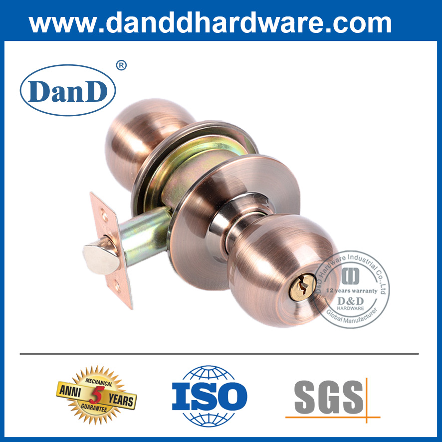 Tay nắm cửa bên trong bằng hợp kim kẽm đồng cổ có khóa-DDLK046