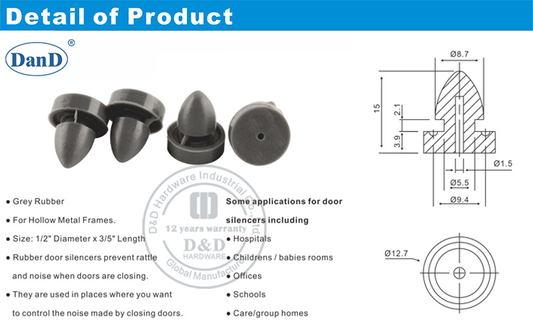 Bộ phận giảm thanh cửa cao su-D v&agrave; D
