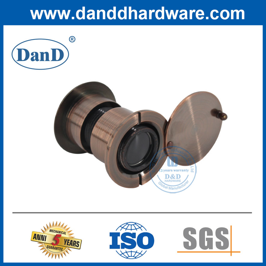 Thiết bị xem lỗ nhìn trộm cửa lớn bằng đồng cổ có kính Len-DDDV003