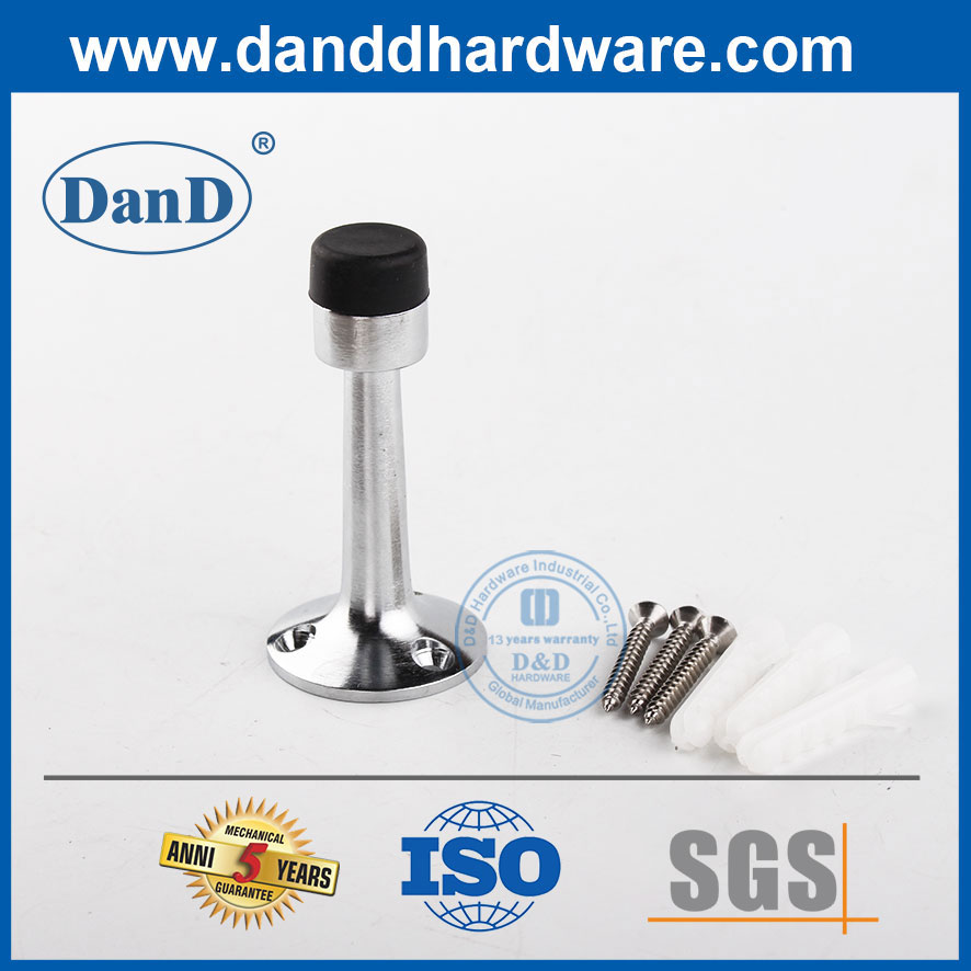 Hợp kim kẽm Satin Niken Cao su màu đen Chặn cửa cao cho cửa bên trong-DDDS019