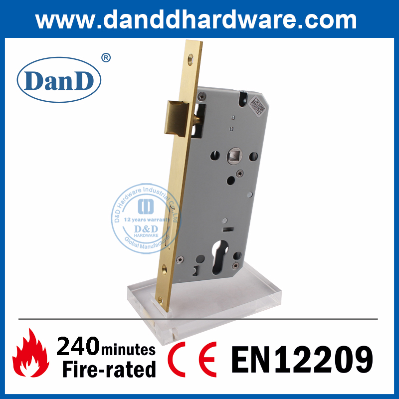 Thép không gỉ 304 EN12209 Khóa cửa phòng ngủ chống cháy vàng-DDML009