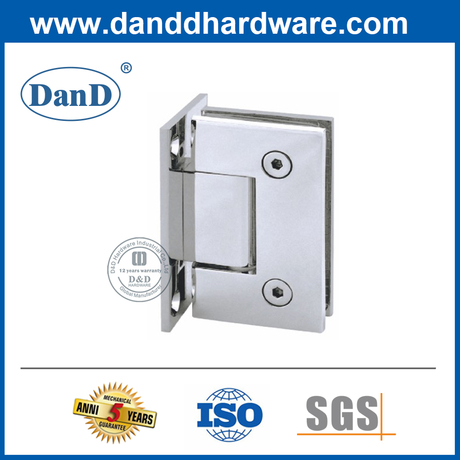 Bản lề cửa tắm kính 304 bằng thép không gỉ 90 độ màu bạc-DDGH001