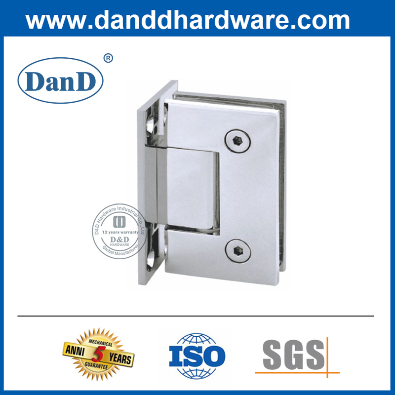Bản lề cửa tắm kính 304 bằng thép không gỉ 90 độ màu bạc-DDGH001