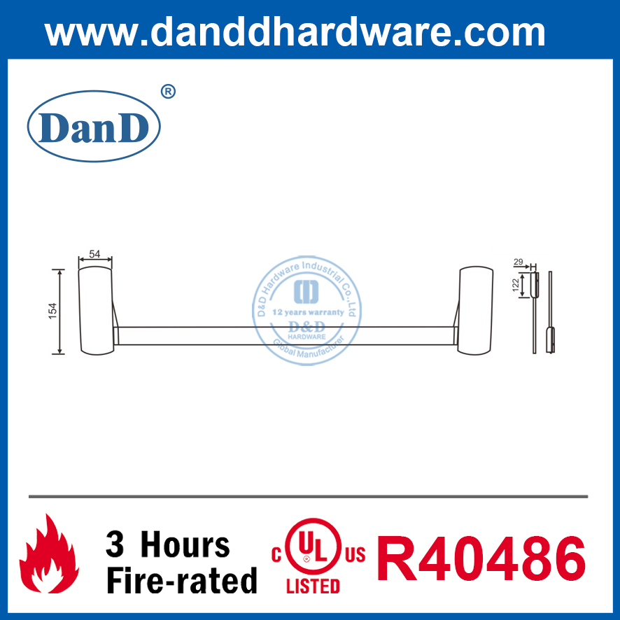 Thiết bị thoát hiểm khẩn cấp SS304 Cross Bar cho cửa thoát hiểm-DDPD022