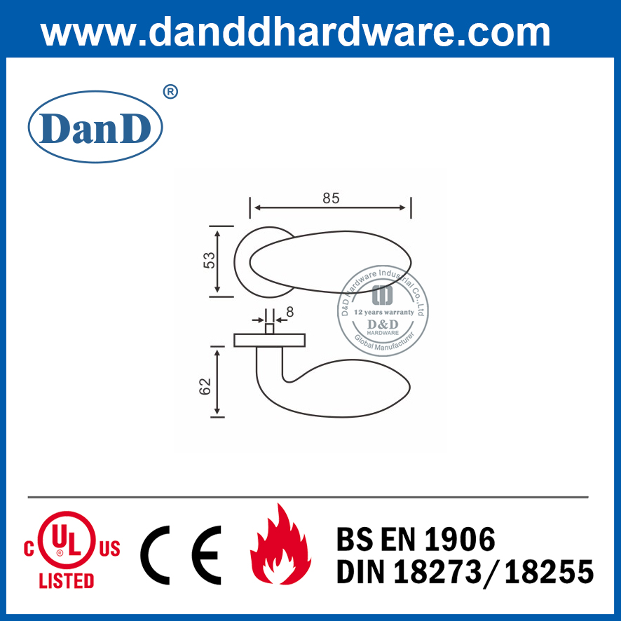Cần gạt cửa riêng tư bằng thép không gỉ 304 đặc biệt cho cửa bên trong-DDSH030