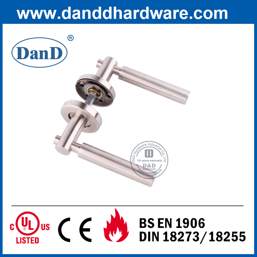 Tay nắm cửa thiết kế đòn bẩy rắn SS304 Satin và Ba Lan-DDSH034