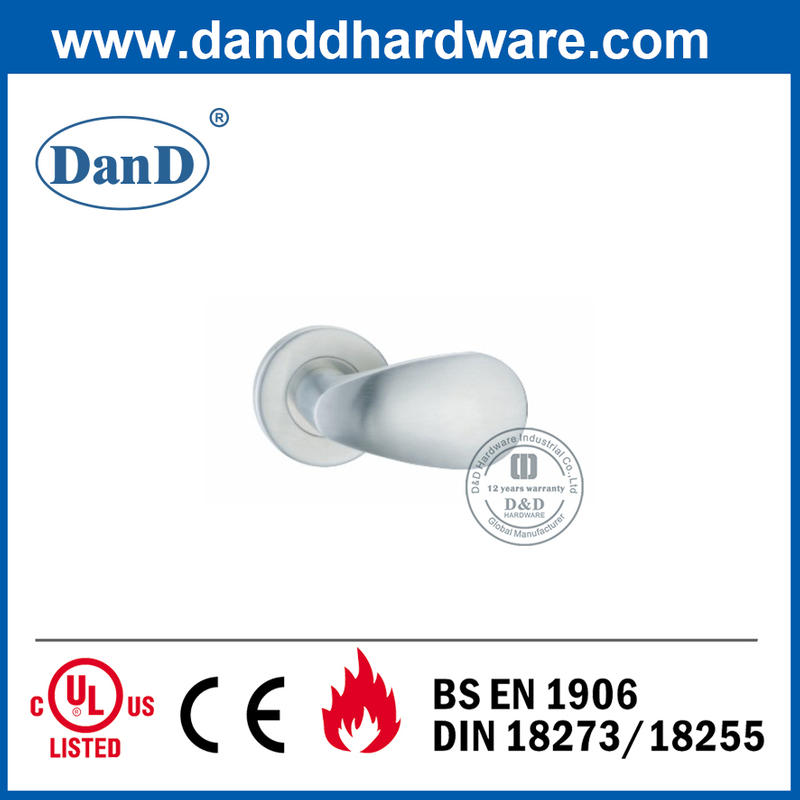 SS304 Thiết kế đơn giản Cần gạt chắc chắn trên Tay nắm cửa hoa hồng-DDSH038