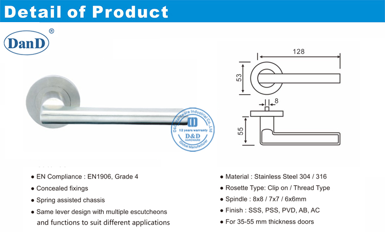 Phần cứng tay nắm cửa bên trái-D và D