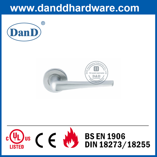 Tay nắm đòn bẩy cửa trước đôi SS304 hiện đại trên hình tròn Rose-DDSH022