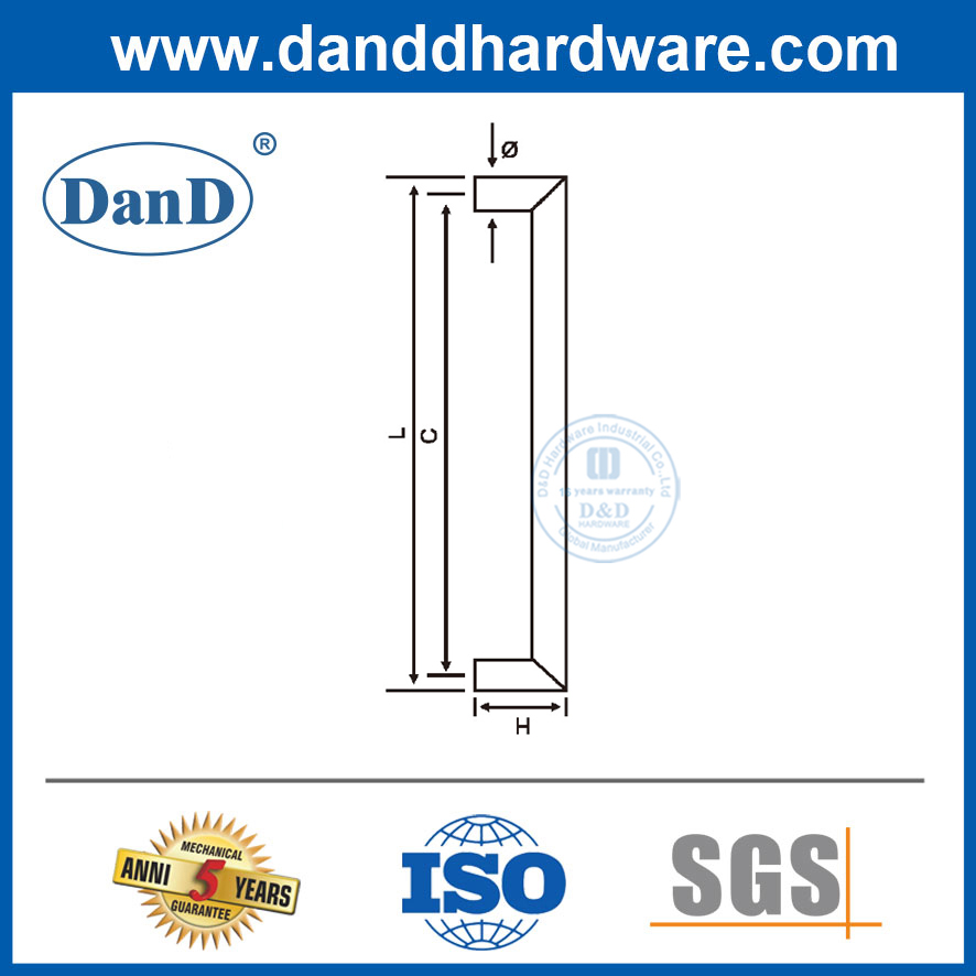 Tay cầm bằng gỗ bằng kim loại Tay cầm bằng thép không gỉ Tay kéo kéo cho cửa-DDPH030