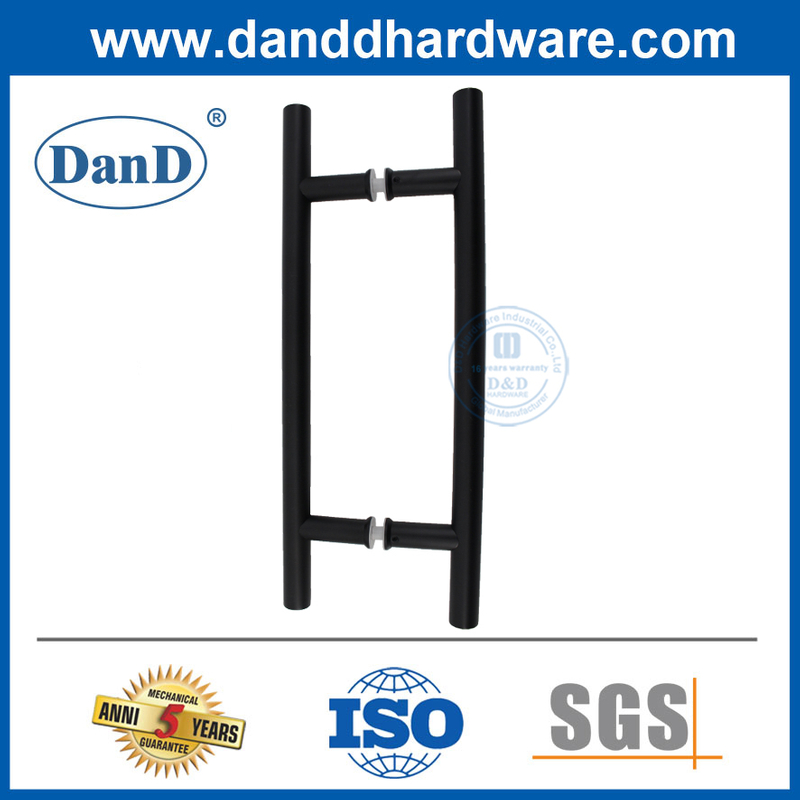 Tay nắm cửa thương mại bằng thép không gỉ Tay nắm cửa kính màu đen-DDPH001