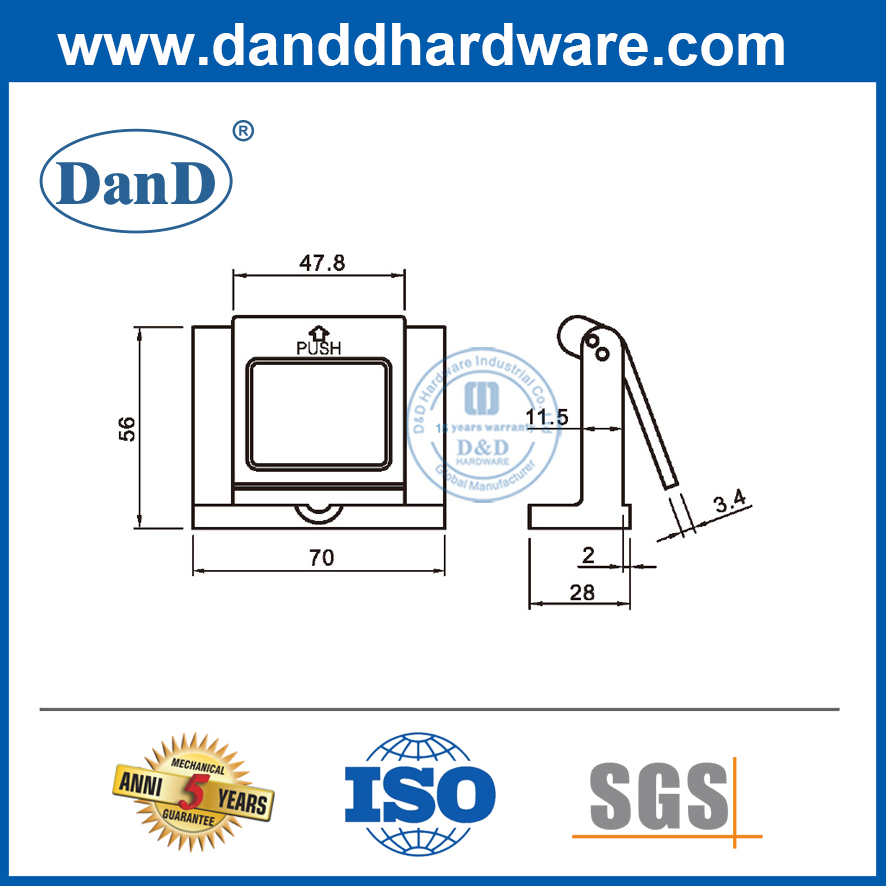  Bảo vệ cửa khách sạn Đúc thép không gỉ Bảo vệ cửa đẩy Bảo vệ khóa khách sạn-DDDG012