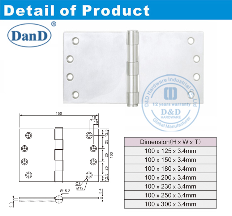 Nhà máy Trung Quốc Bản lề cửa chiếu tốt nhất hiện đại SUS316-DDSS049