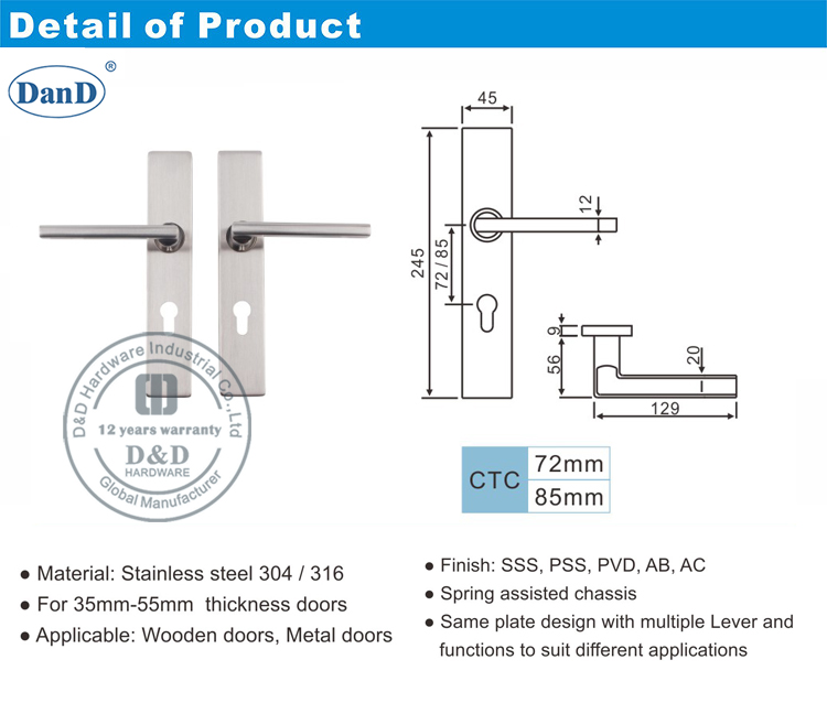 Tay nắm cửa ngo&agrave;i tr&ecirc;n phần cứng Tấm-D v&agrave; D