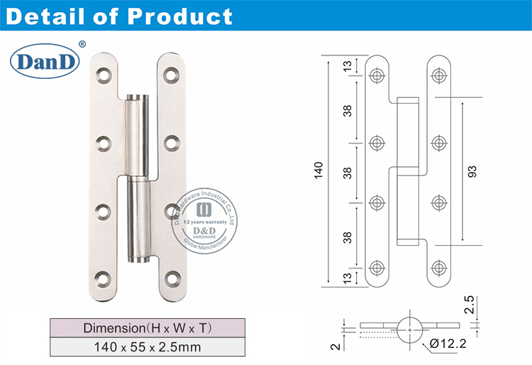 Phần cứng bản lề SS Round H-D và D