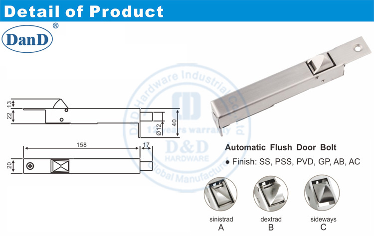 Phần cứng Flush Bolt-D và D