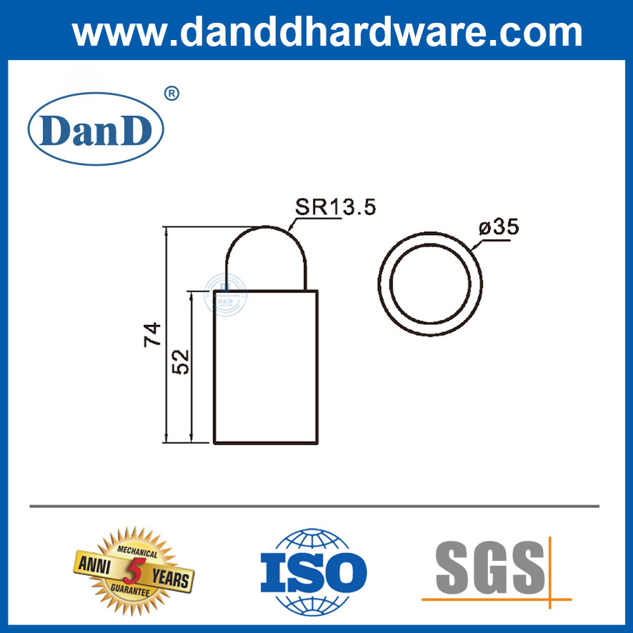Chặn cửa treo tường bằng thép không gỉ Satin màu bạc dành cho thị trường châu Âu-DDDS048