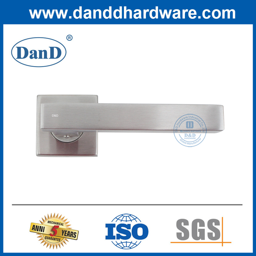 Tay nắm cửa màu bạc Satin Tay nắm cửa hình vuông bằng thép không gỉ-DDTH046