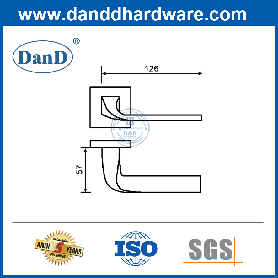 Tay nắm cửa các loại Tay nắm cửa gỗ vuông vuông inox nguyên khối-DDSH055