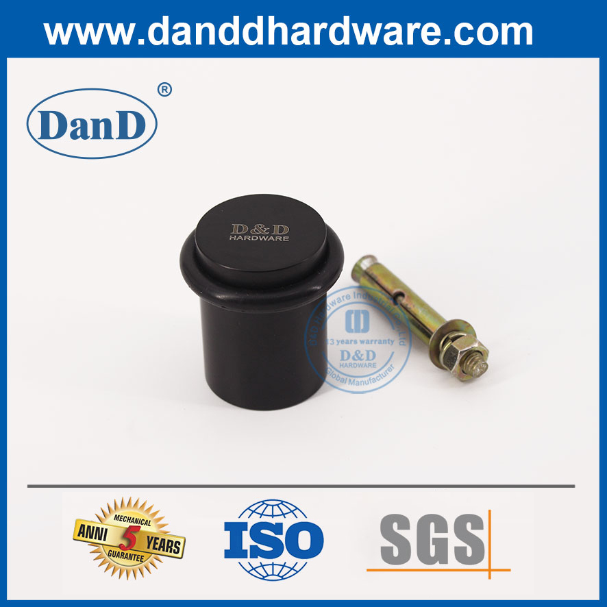 Chặn cửa cao su màu đen gắn trên sàn bằng thép không gỉ-DDDS011
