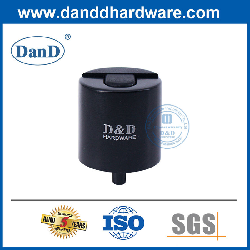 Chặn cửa cao su Thép không gỉ / Hợp kim kẽm Chặn cửa màu đen-DDDS012