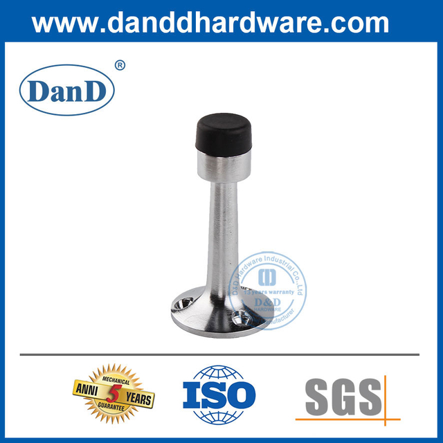 Hợp kim kẽm Satin Niken Cao su màu đen Chặn cửa cao cho cửa bên trong-DDDS019