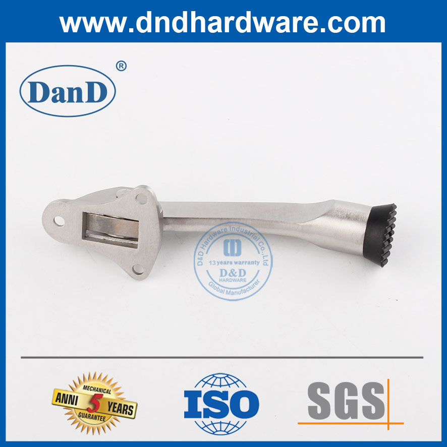 Chặn cửa an ninh Giá đỡ cửa hợp kim kẽm Satin Niken gắn cửa chặn cửa-DDDS022