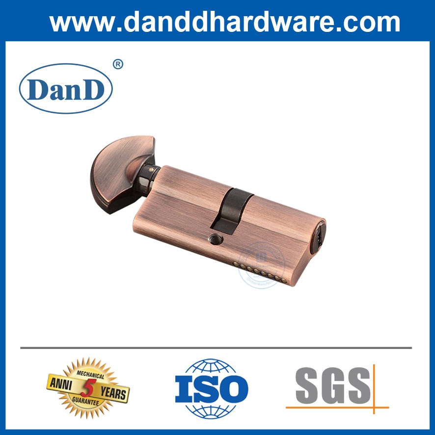 Bộ lỗ mộng lõi đồng thau Euro Bộ xi lanh khóa cửa pin với Thumbturn-DDLC005