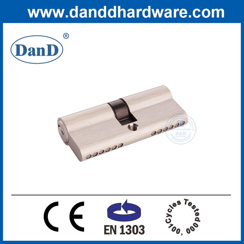Hệ thống khóa chính Satin Niken EN1303 Xi lanh khóa bằng đồng có khóa-DDLC003-70mm-SN