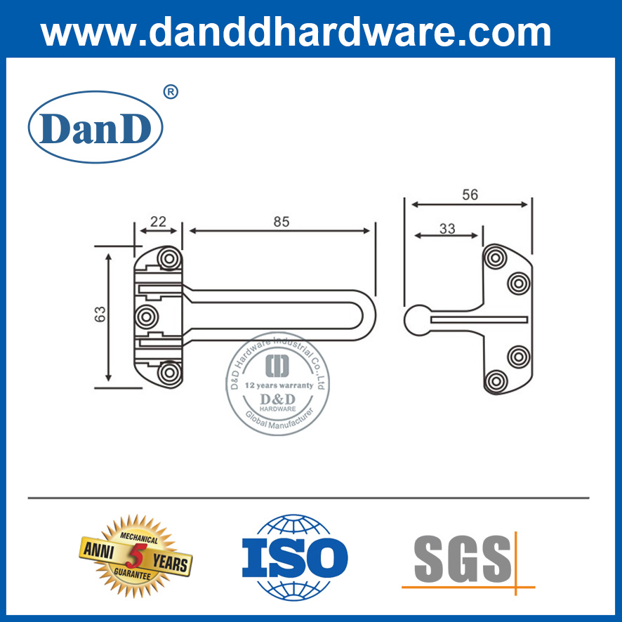 Bộ bảo vệ cửa kim loại Satin Niken Bộ bảo vệ cửa hợp kim kẽm cho gia đình-DDDG001