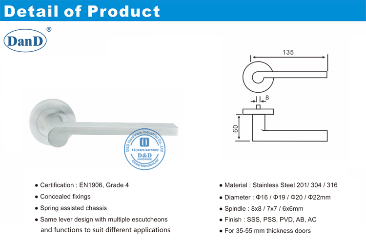 Tay nắm cửa thương mại-Phần cứng D và D