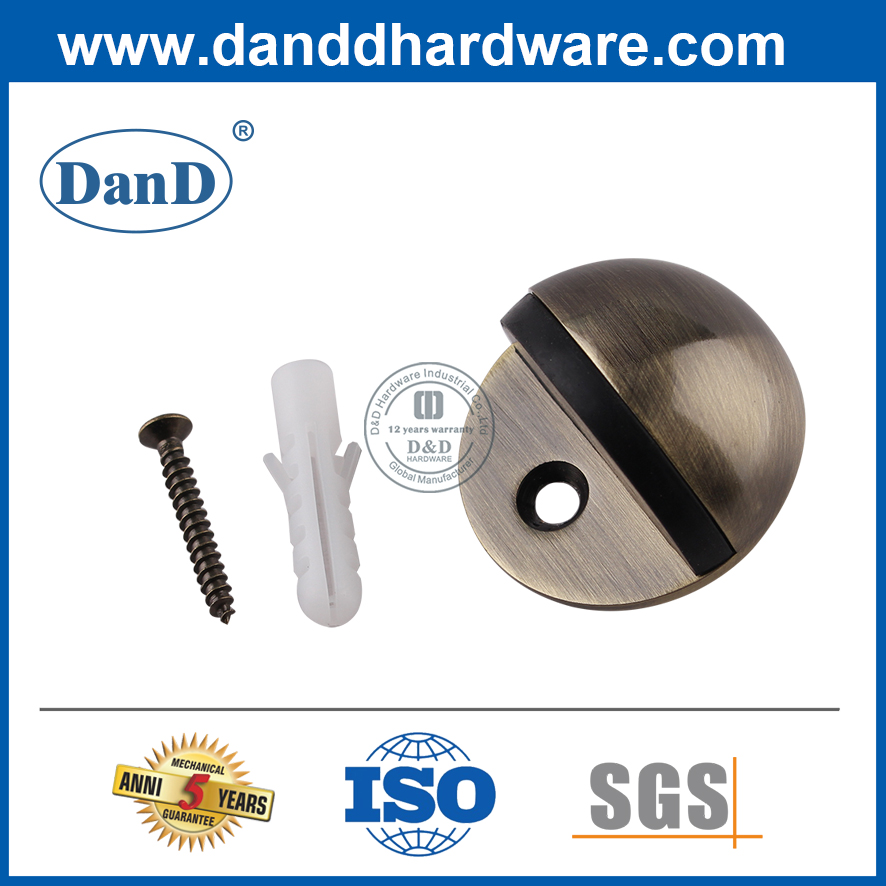 Chặn cửa gắn trên sàn bằng đồng thau cổ bằng thép không gỉ-DDDS001