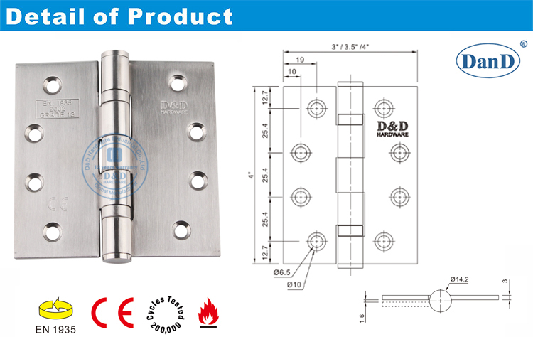 Bản lề cửa thép không gỉ CE