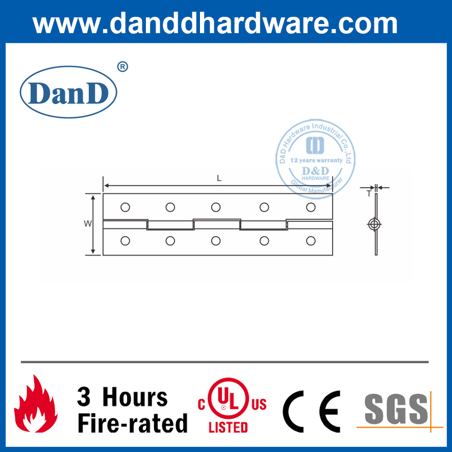 Bản lề liên tục bằng thép không gỉ 201 cho cửa bên trong-DDSS050
