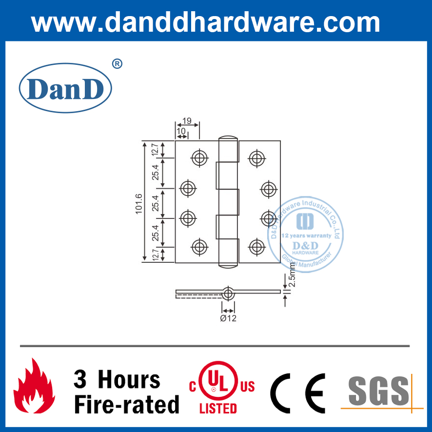 Bản lề cửa gỗ hiện đại bằng thép không gỉ 304- DDSS004