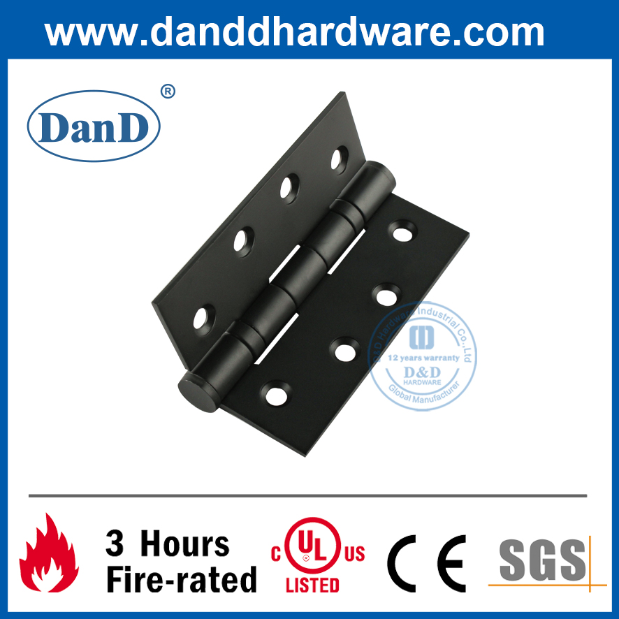 Bản lề cửa chống cháy bằng thép không gỉ 304 Matt Black-DDSS001-4x3x3