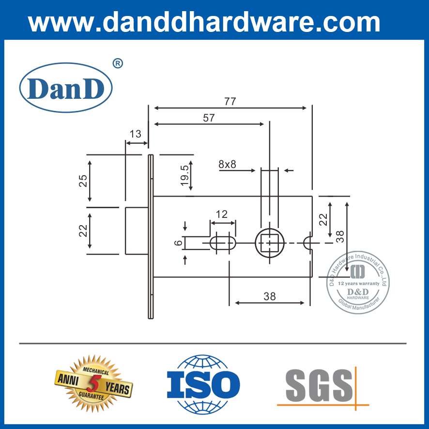 Chốt cửa phòng tắm bằng đồng thau nguyên khối tốt nhất cho tòa nhà dân cư-DDML032