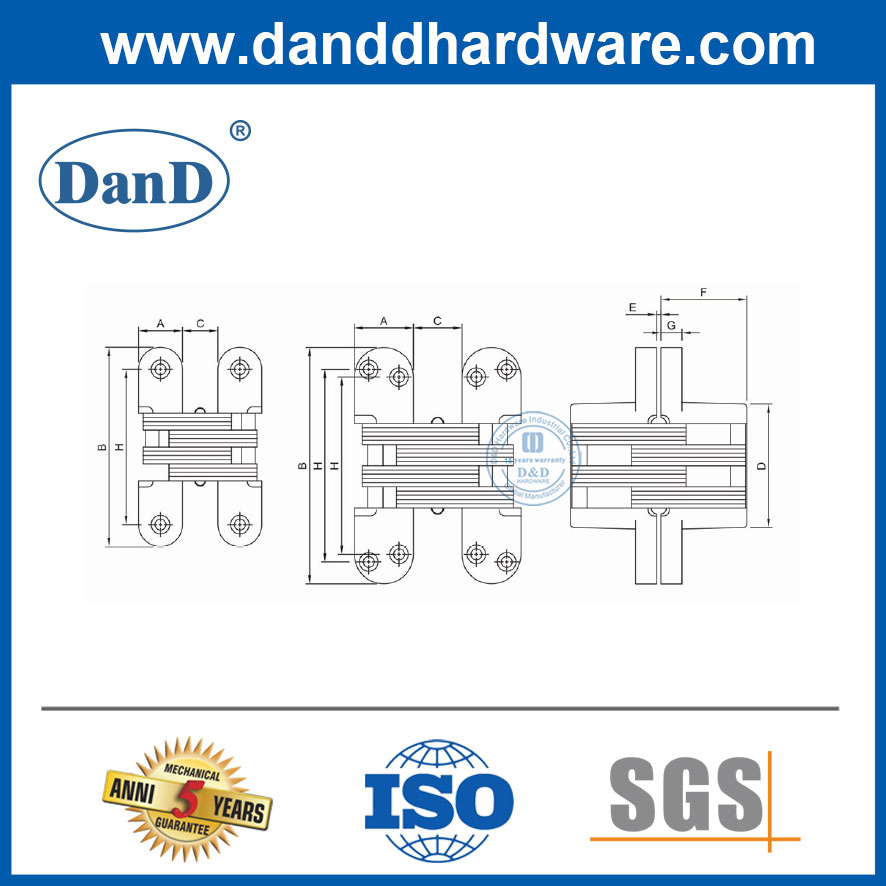 Bản lề nội thất chất lượng cao Bản lề vô hình cho cửa-DDCH007