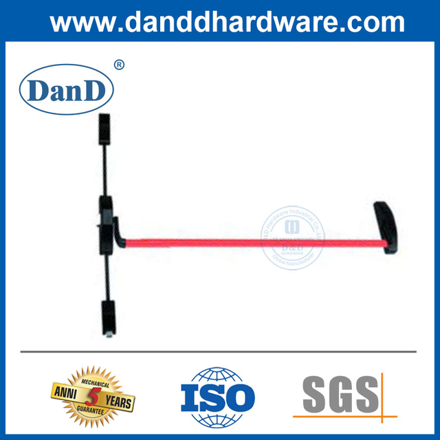 Thiết bị thoát hiểm thương mại Thanh thoát hiểm Thép đỏ đen Thiết bị thoát hiểm bên ngoài-DDPD036