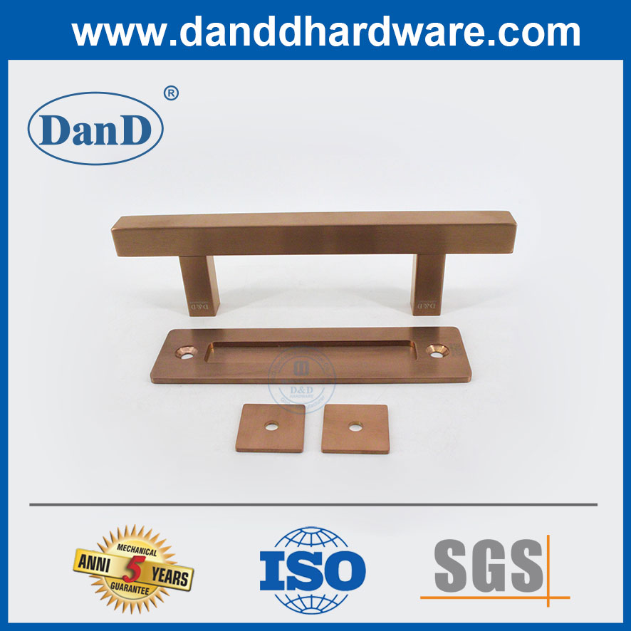 Che giấu màu vàng hồng bằng thép không gỉ Cửa trượt Barn Door Nội thất kéo Handle-DDBD104